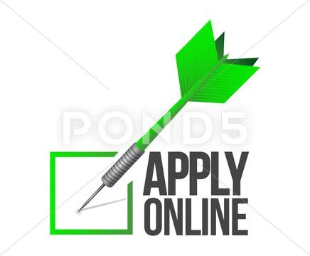 Apply online check mark dart illustration Stock Illustration