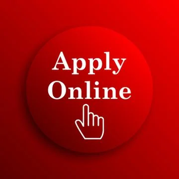 Apply online icon. Internet button on white background.. Stock Illustration