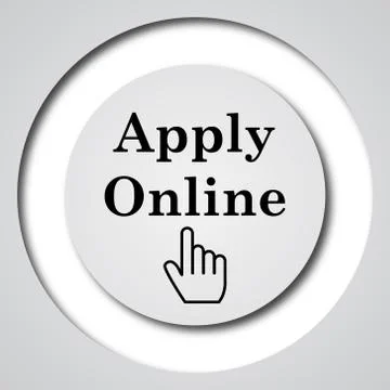 Apply online icon. Internet button on white background.. Stock Illustration