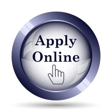 Apply online icon. Internet button on white background.. Stock Illustration