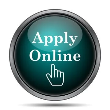 Apply online icon. Internet button on white background.. Stock Illustration