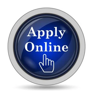 Apply online icon. Internet button on white background.. Ilustración de archivo