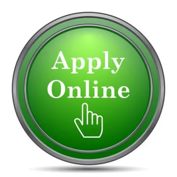 Apply online icon. Internet button on white background.. Ilustración de archivo