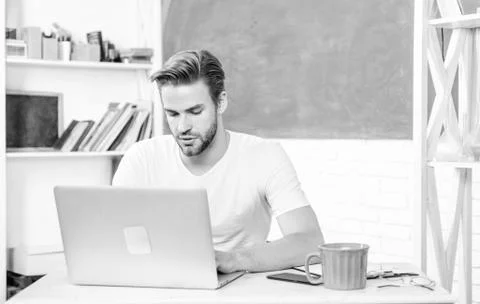 Apply online programming course. Student learn programming language. High school Foto stock