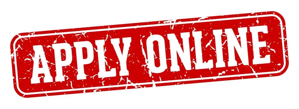 Apply online rectangular sign. apply online stamp Stock Illustration