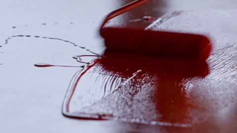 Apply paint with a construction roller. Video stock 270414153
