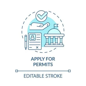 Apply for permits document concept icon Stock Illustration