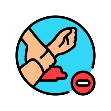 Apply pressure to stop bleeding color icon vector illustration Stock Illustration