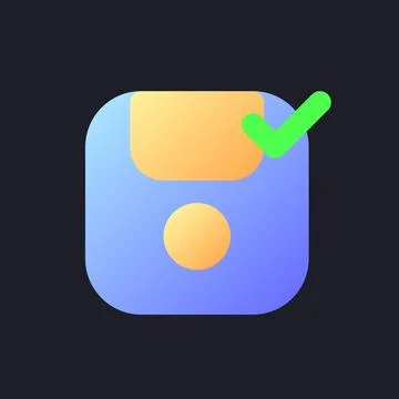 Apply saving flat gradient fill ui icon for dark theme Stock Illustration