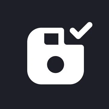 Apply saving white pixel perfect solid ui icon Stock Illustration