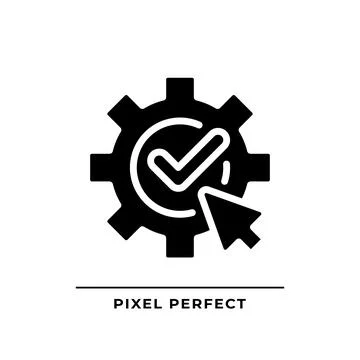 Apply settings black glyph icon Stock Illustration