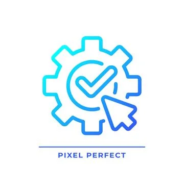 Apply settings pixel perfect gradient linear vector icon Stock Illustration