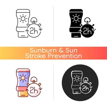 Apply sunscreen every 2 hours icon Stockillustratie