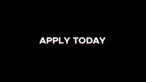 Apply today text glitch animation effect abstract on black background Stock Footage 313020561
