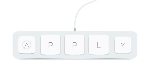 Apply word written with computer buttons over white background Stock Footage 205145192