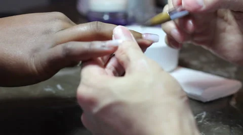 Applying Acrylic Nails Stock-Footage 49546225