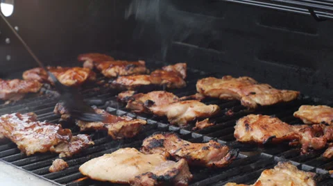 Applying BBQ Sauce to Chicken 스톡 동영상 38011010