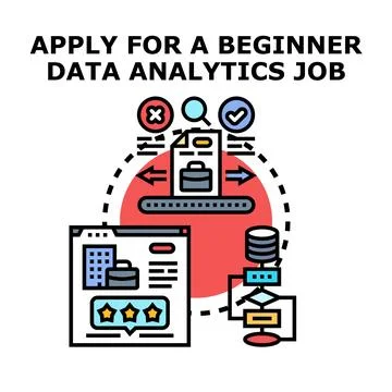 Applying for a beginner data analytics job Stock Illustration