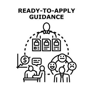 Applying business guidance, strategy, feedback, and financial consulting Stock Illustration