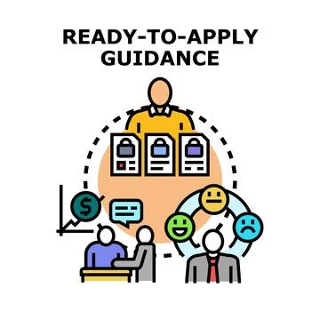 Applying business guidance, strategy, feedback, and financial consulting Stock Illustration