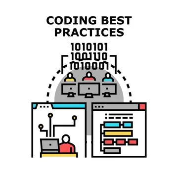 Applying coding best practices in software development Stock-Illustration