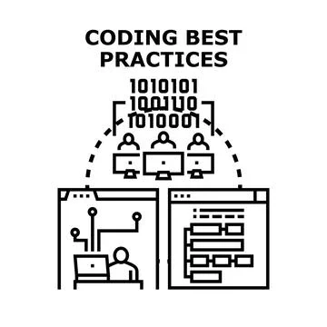 Applying coding best practices in software development Stockillustratie