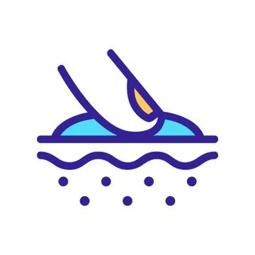 Applying the cream icon to the vector. Isolated contour symbol illustration 스톡 일러스트