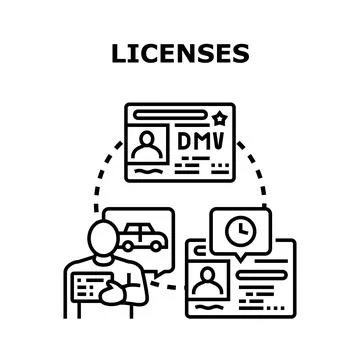 Applying for different official licenses and identifications Stock Illustration