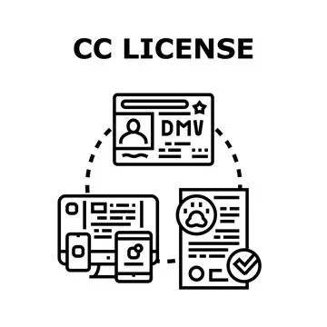 Applying for digital licenses and official documentation Illustrazione stock