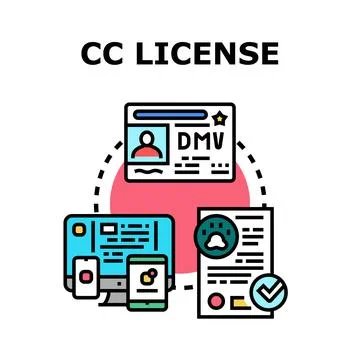 Applying for digital licenses and official documentation Stock Illustration