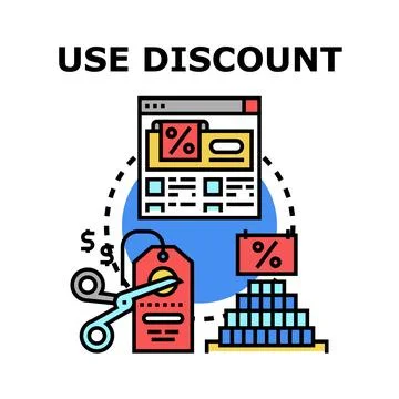 Applying discount code for online shopping promotion Stock Illustration