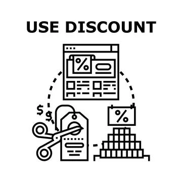 Applying discount code for online shopping promotion Stock Illustration