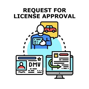 Applying for driving license approval process concept Illustrazione stock