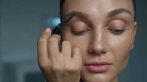 Applying Eyebrow Powder Stock Footage 111367519