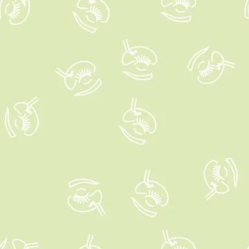 Applying eyelashes line seamless pattern Stock Illustration