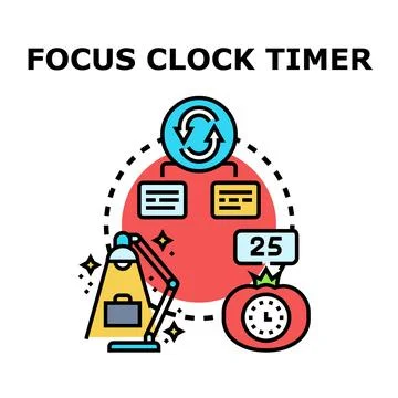 Applying focus clock timer concept for productivity Stock Illustration