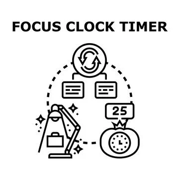 Applying focus clock timer concept for productivity Stock Illustration
