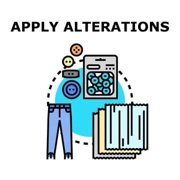 Applying garment and textile alterations creating new fashion Stock Illustration