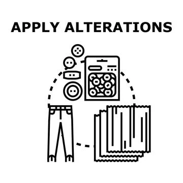 Applying garment and textile alterations creating new fashion Stock Illustration