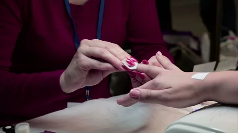 Applying gel nail polish Stock Footage 65746320