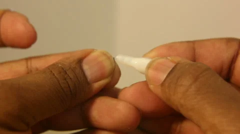 Applying Glue To An Eyebrow Video stock 36814188