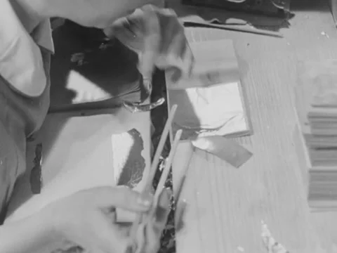 Applying gold leaf Video stock 158247750