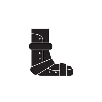 Applying gypsum black vector concept icon. Applying gypsum flat illustration Stock Illustration