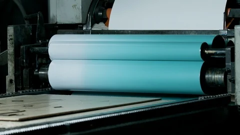 Applying Ink to Letterpress Rollers Stock Footage 126914061