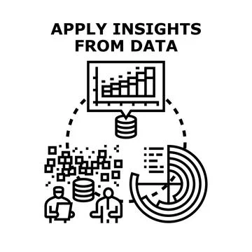 Applying insights from data analysis and business intelligence Stockillustratie