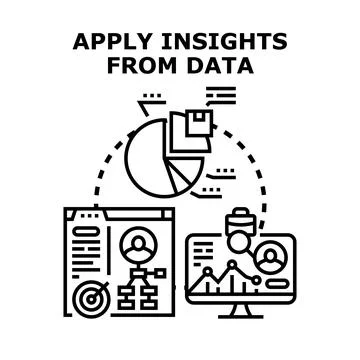 Applying insights from data for business analysis and strategy Illustrazione stock
