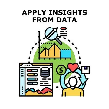 Applying insights from data for business growth cycle Stock-Illustration