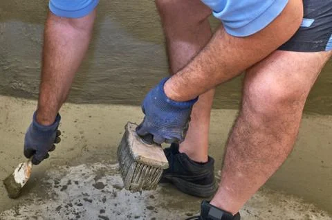 Applying isolation material Stock Photos