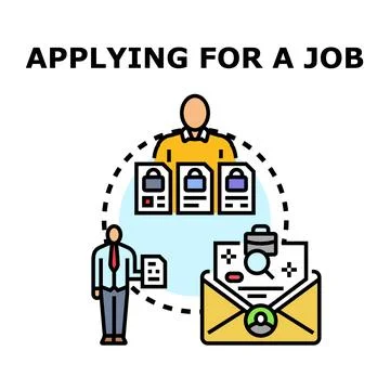 Applying for a job concept process vector illustration 스톡 일러스트