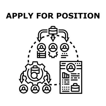 Applying for job position recruitment process choosing candidate Stock Illustration